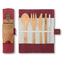 [BBW104] Set de coberts de bambú (vermelló)